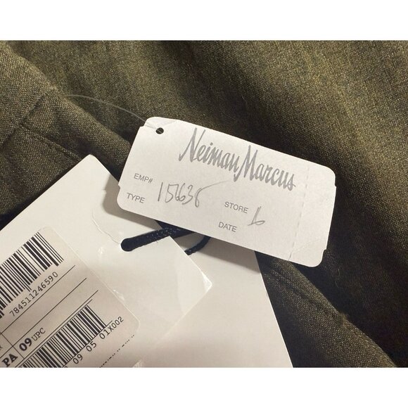 NWT Emanuel Ungaro Paris Green Pleated Pants with Pockets Women's Sz 12 - Picture 10 of 11